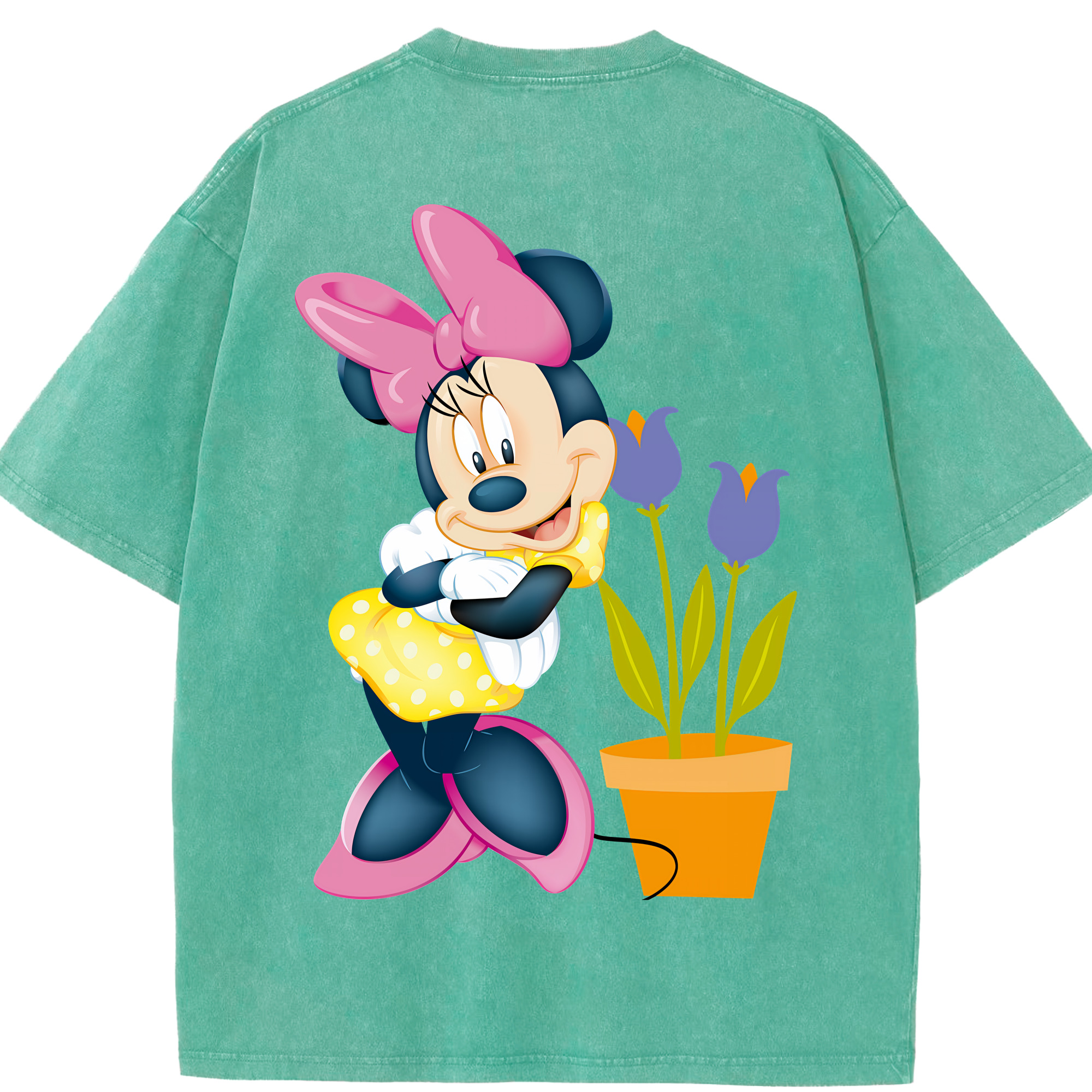 （画像用） ミッキーマウス Mickey Mouse 綿100% ヴィンテージ風 半袖Tシャツ（背面プリント）